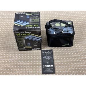 CONAIR For The Love of Curls 12 Ceramic Hot Rollers Curlers Soft Travel Bag Set